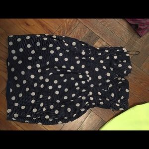 Strapless polka dot dress